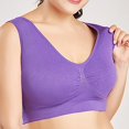 thumbnail image 6 of Gymayou Women’s Low Impact Sports Bra Seamless Comfort Workout Bra Wire Free V-Neck Vest Style Sleep Bra Purple 6XL, 6 of 7