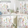 thumbnail image 4 of Floral Shower Curtain, Watercolor Colorful Wildflowers with Butterflies Bathroom Curtain Bathtub Home Decor Waterproof Fabric Machine Washable with Hooks, 72" Wx72 L, 4 of 6