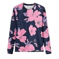 thumbnail image 3 of Snzhen Leisure Tops for Women Women's Fashion Casual Printed Long Sleeve Casual Loose T-Shirt Round Neck Tops Pink M, 3 of 3