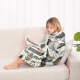 thumbnail image 4 of Beige Halloween Skull Pumpkin Pattern Blanket Hoodies for Kids 6-13YR Oversize Wearable Blanket Hoodies for Boys Girls Teens, 4 of 7