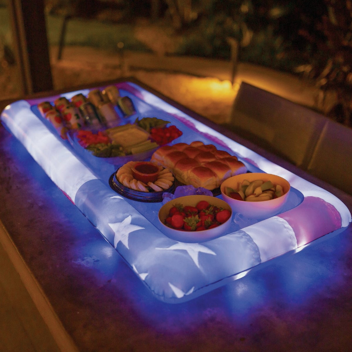 PoolCandy Stars & Stripes LED Buffet Cooler - Inflatable Patriotic - Multicolor — Residential Use, Standard Application