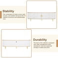 thumbnail image 5 of TUANLUO Curved TV Console, TV Stand with 4 Drawers and 1 Cabinet, Entertainment Center for TVs up to 80", Modern TV Cabinet Furniture, Television Stand with Metal Legs for Living Room Bedroom, White, 5 of 10