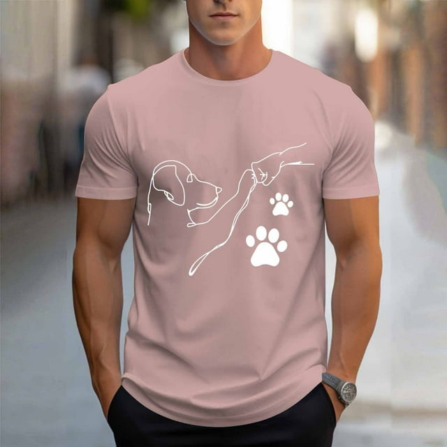 Tops para hombre, blusas y camisas de cuello redondo y manga corta para hombre, blusas casuales de cuello redondo con estampado de moda para hombre, blusas de cuello redondo y manga corta, camisas par