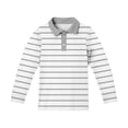 thumbnail image 4 of CCRFTGI Polo Shirts for Kids Girls 7-8 Uniform Striped Shirt Athletic Tennis Button Down Collared Polos Lightweight Long Sleeve Summer polo shirts Gray 13-14 Years, 4 of 4