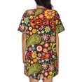 thumbnail image 3 of Naloa Hippie Peace Love Women's Short-Sleeved Pajama Set, Loungewear, Summer pajamas, Breathable Cozy - X-Large, 3 of 9