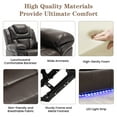 thumbnail image 4 of imerelez Recliner Chair for Adults, Manual Recliner with Arm Storage, Upholstered Soft Breathing Leather Living Room Reclining Sofa Chair,LED Light, 4 of 9
