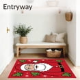 thumbnail image 3 of ODIKA 8x10 Machine Washable Non-Slip Area Rug, Festive Jolly Saint Entrance Greeting Decorative Holiday Welcome High Traffic Rug with Pad, Red, 607843, 3 of 8