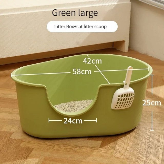 Extra-large Cat Litter Box Semi-enclosed Spatter-proof Cat Toilet Odor-proof Cat Sandbox Puppy Litter Tray Pet Cleaning Products ShopWise Round