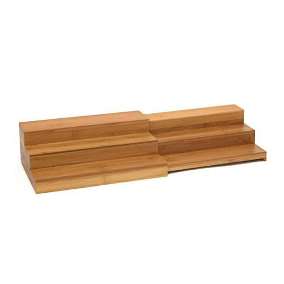 Lipper International 8807 Bamboo Wood Expandable 3-Tier Step Shelf Kitchen Organizer, 12" x 7-7/8" x 4-1/4"