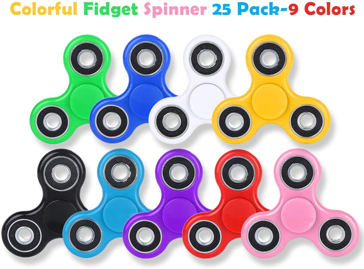 // Great for ADHD Relieving Boredom Fidget Spinner ZSpin Pop Art Series 2- Glow in The Dark 6 Pack- Anxiety Stress Relief Toys Focus What, Pow, Bang, Boom, OMG, and Errrr