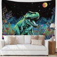 thumbnail image 2 of Tapiz con diseño de dinosaurio Jurásico para pared, 150 x 150 cm, microtela, fibra, 2 of 2