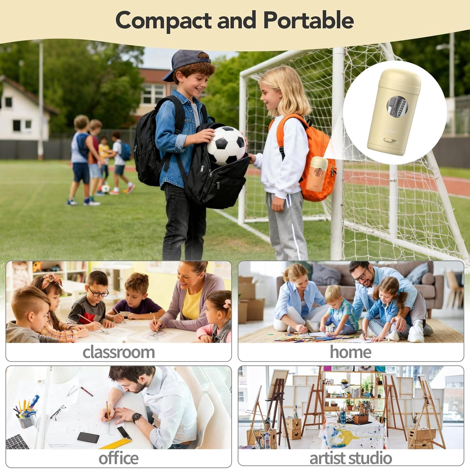 AFMAT Electric Pencil Sharpener, Fully Automatic Pencil Sharpener for 7-8mm Pencils & Colored Pencil, Auto in & Out, Rechargeable Vertical Hands-Free Sharpeners for Classroom/Home/Office,Yellow