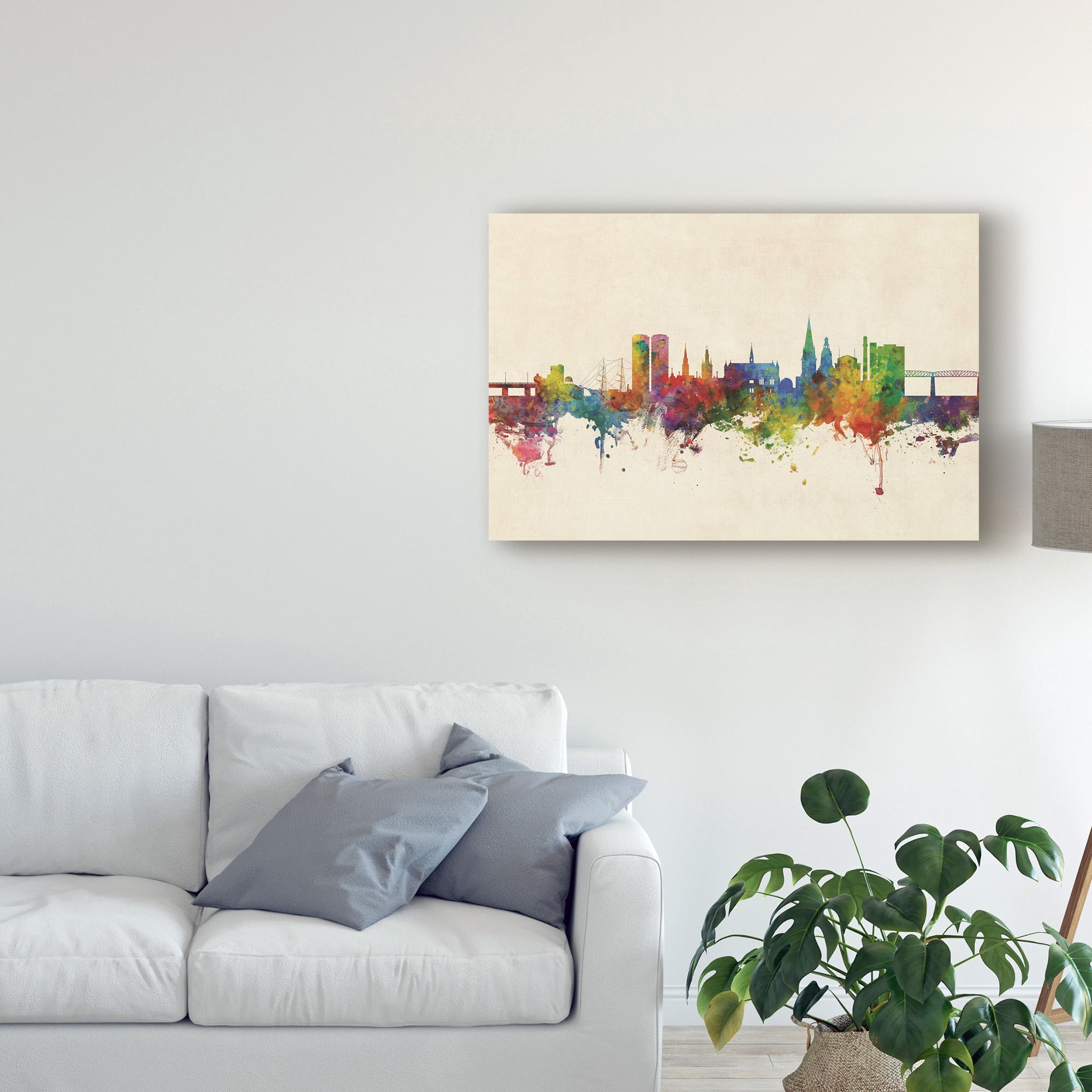 Trademark Fine Art 'Dundee Scotland Skyline' Canvas Art by Michael Tompsett
