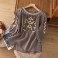 thumbnail image 2 of Kezqiaxn Plus Size Tops for Women Embroidery Half Sleeve Crew Neck Loose Shirts Business Casual Dressy Blouses, 2 of 5