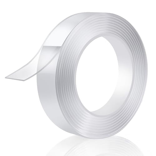 Tekola Double Sided Tape Heavy Duty 1.2in×20ft, Nano Tape Double Sided, Removable Traceless Two Sided Adhesive Tape, Clear Mounting Tape Double Sided Tape for Walls, Hanging Picture,Poster,Carpet