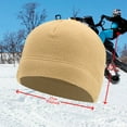 thumbnail image 3 of IYTR Home Prefer Mens Womens Beanie Fleece Knit Winter Hat Soft Warm Skull Beanie Cap Outdoor Warm Windproof Multi-Season Fleece Hats Khaki One Size, 3 of 4
