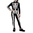 thumbnail image 2 of GiLiling Halloween 3D-Printed Girls Glow Skeleton Charactertume Kids Bone Jumpsuit Kids Glow in the Dark Skeleton Charactertume Halloween Character Dress Up (Black, 7-8 Years), 2 of 9