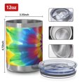 thumbnail image 3 of 12oz Tumblers Colorful Rainbow Tie Dye Spiral Pattern Vacuum Insulated Stainless Steel Travel Tumbler Cups Mug with Lid and Straw for Beer,Coffee,Beverages with Cleaning Brush for Cold & Hot Drinks, 3 of 5