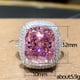 thumbnail image 3 of Anillo de boda con elegante anillo de diamantes rosas con microincrustaciones cuadradas europeas y americanas con simulación de circonita, 3 of 5