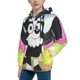 thumbnail image 2 of Lsque Bluey Patten Youth Hoodie Sweatshirt Pullover with Kangaroo Pocket Boys and Girls Hoodie Warm Hoodie for Kids, 2 of 8
