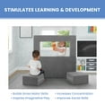 thumbnail image 4 of Delta Children Convertible Sofa and Play Set for Kids and Toddlers Modular Foam Couch and Flip Out Lounger with 2 Ottomans, Grey, 4 of 11