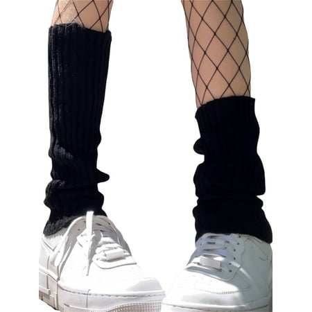 Harajuku Japanese Lolita Leg Warmers Women Gothic Knit Long Socks Leggings Gaiters Knee Goth Winter Cuff Ankle Heap Sock