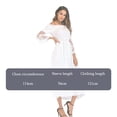 thumbnail image 3 of Vestido largo maxi para mujer, con hombros descubiertos, encaje, mangas acampanadas, elegante vestido de fiesta de noche bohemio blanco, 3 of 6