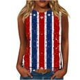 thumbnail image 2 of Aloohaidyvio American Flag Tank Tops Women Patriotic Shirt 4th of July Top Stars Stripes Print Sleeveless T-Shirt USA Flag Tee Tops, 2 of 5