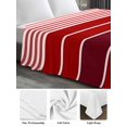 thumbnail image 6 of Red Striped Twim Size Flat Sheet, Wrinkleproof & Fadeproof Cooling Flat Bed Sheet Only, Modern Minimalist Gradient Lines Country Breathable Soft Bedding Top Sheets 66 x 96 Inches, 6 of 8