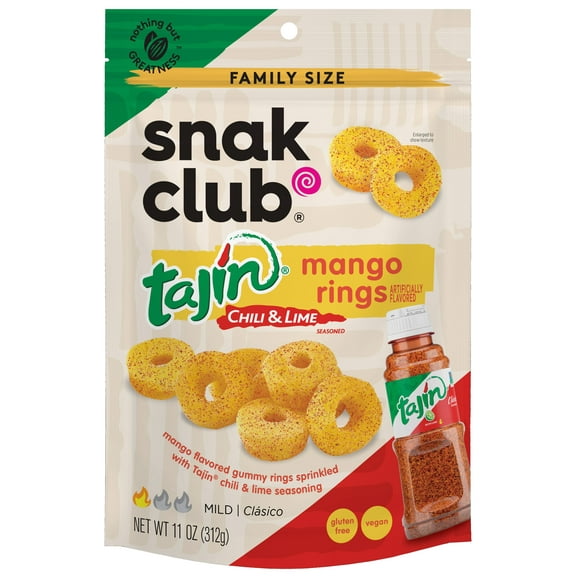 Snak Club Family Size Tajin Mango Rings 11 Ounce, 1 Pack