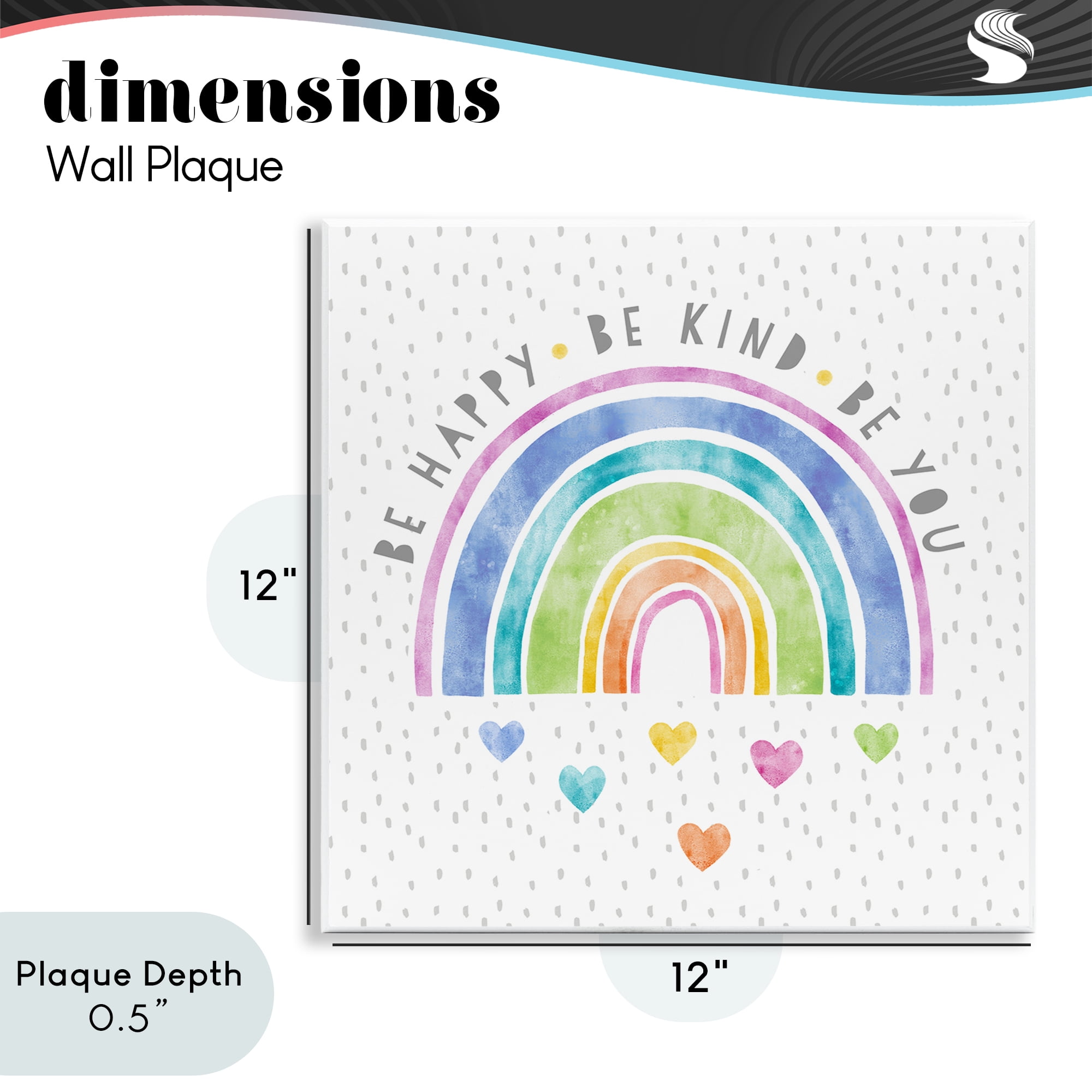 Stupell Industries Be You Hearts & Rainbow Wall Plaque Art, design by Suzanne Nicoll