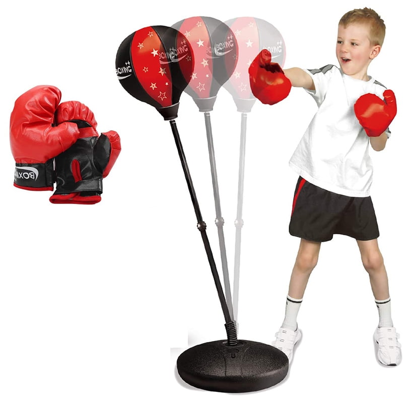 Junior Boxing Set Kids Punch Bag Ball With Gloves Kit Children Kid Free Standing 