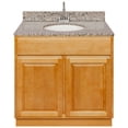 thumbnail image 1 of Brown Bathroom Vanity 36", Burlywood Granite Top, Faucet LB6B, 1 of 5