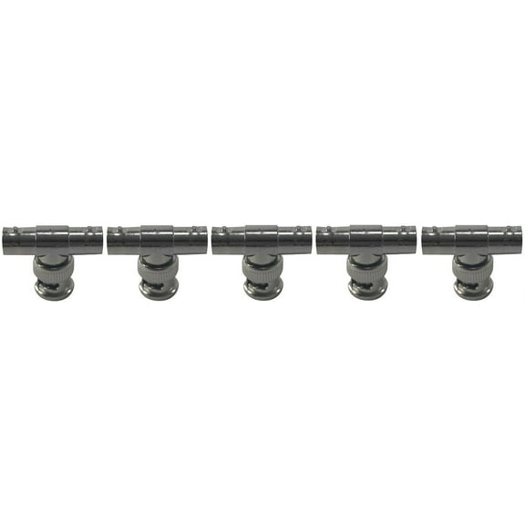 Evertech 5 Pcs BNC Male to Female Adapter Security CCTV camera Video Splitter T Connector