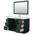 thumbnail image 3 of Wyndham Collection Miranda 54" Wood Single Bathroom Vanity in Green/Gold, 3 of 7