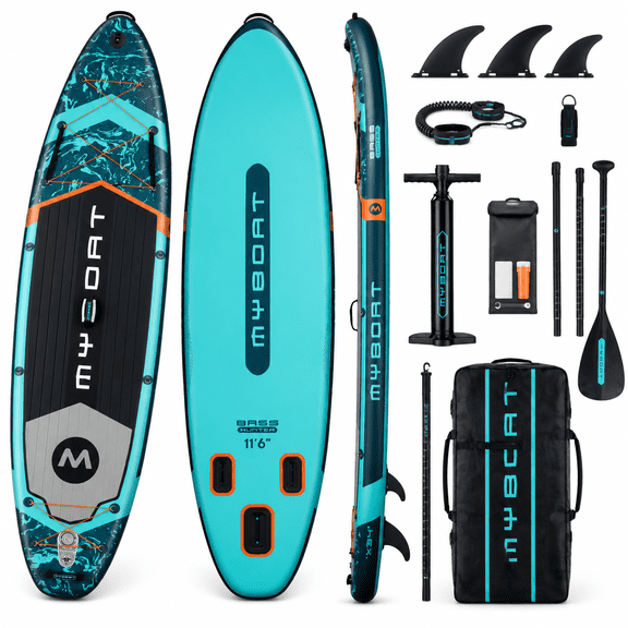 11'6" 34" Bass Hunter Basic Version Extra Wide Inflatable Stand Up Paddle Board for Fishing