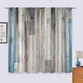 thumbnail image 2 of Farmhouse Barn Door Grey Curtains 42Wx63H Inch Rod Pocket Rustic Wood Country Western Vintage Rural Blue Wooden Plank Cabin Barnwood for Men Women Chic Living Room Window Drapes Fabric 2 Panel, 2 of 5