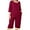 A1-Wine Red, variant on SHOWMALL Women Plus Size Pajamas Set 3/4 Sleeves Pjs Sleepwear Loungewear Nightwear with Pockets