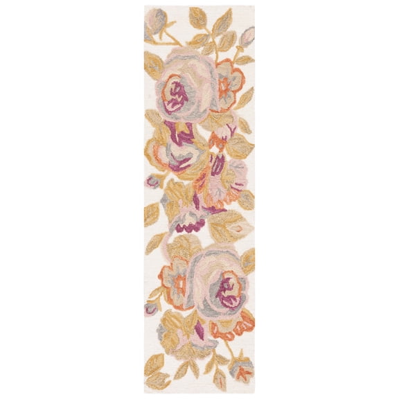 SAFAVIEH Blossom Theresa Floral Runner Rug, Ivory/Green, 2'3" x 8'