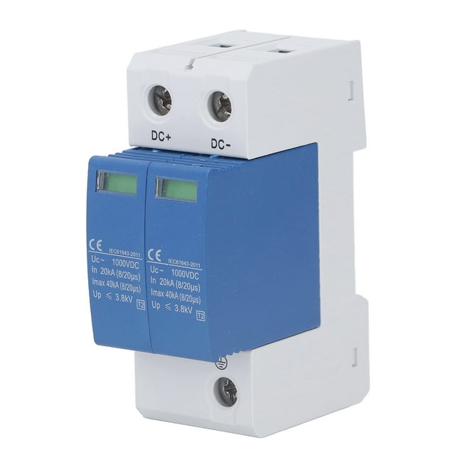 Dispositif de Protection contre les Surtensions, Petit Dispositif de Protection contre les Surtensions avec Fuite DC1000V, Interrupteur, Contrôle de la Température, Protection contre les Courts-Circuits et la Surchauffe pour Intérieur Extérieur 2P,3P