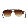 thumbnail image 4 of Luxurious Rectangle Flat Top Bridge Racer Metal Rim Officer Sunglasses Gold Brown, 4 of 4