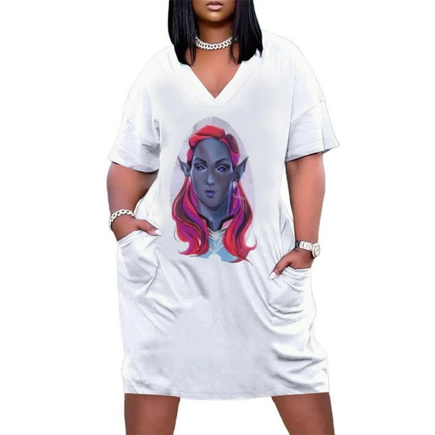 Oathbreaking drow-vestido de noche holgado para mujer traje largo de lujo con bolsillos
