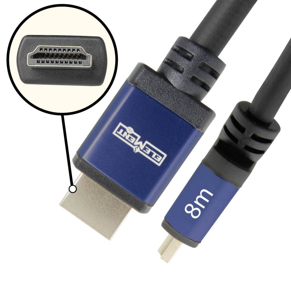 Element-Hz™ 4K HDMI Cable High Speed w/ Ethernet (Navy Ends = 8 Meters / 26.2ft)