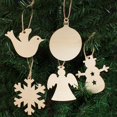 thumbnail image 3 of Farfi 10 Uds. Colgantes de Navidad sin pintar patrón de copo de nieve regalo de vacaciones de madera adornos festivos suministros para fiestas, 3 of 5