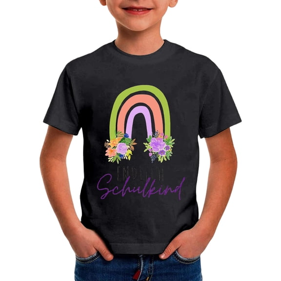 CONZONE Toddler Boys Tshirts Back To School Letter Graphic Short Sleeve T-Shirt for Boys Crew Neck Lightweight Loose Fit Kids Spring Summer Tops