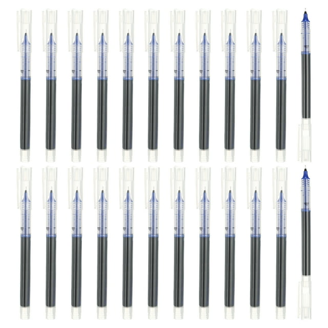 Uxcell 24Pcs Colored Gel Ink Pens, 0.5mm Extra Fine Point Smooth Writing Quick Drying Liquid Ink Rollerball Pens, Blue