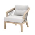 thumbnail image 2 of Wood And Fabric Club Chair With Loose Back Cushion, Gray, 2 of 2