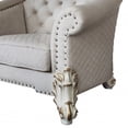 thumbnail image 3 of 43" Two Tone Ivory Fabric And Antique Pearl Striped Arm Chair, 3 of 3