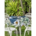 thumbnail image 3 of Outdoor Tablecloths with Umbrella Hole & Zipper, Green Eucalyptus Leaves Round Tablecloth 54 Inch, Summer Botanical Daisy Black Plaid Waterproof Table Cloth, Patio/Pool/Picnic Table Covers, 3 of 8