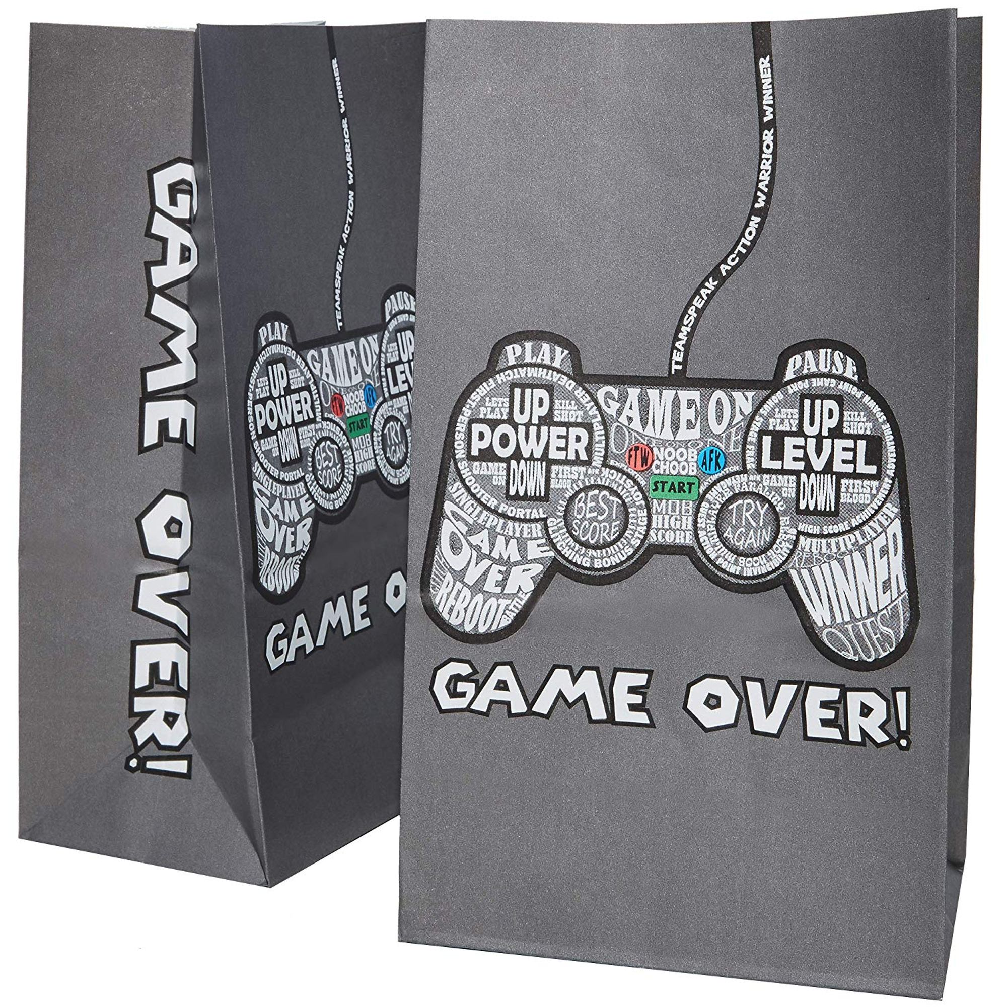 Ahlsenl 24 Pack Video Game Party Supplies Gaming Party Bags Drawstring Bags Gaming Party Decorations For Kids Video Game Themed Birthday Party 3 Patterns Party Favors Toys Games Kanakadurgamma Org